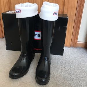 Hunter Boots: Tall glossy black